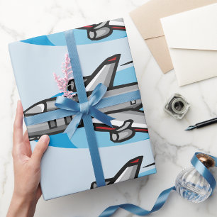 Papel De Presente Avião a Jato Para Fãs de Aviação
