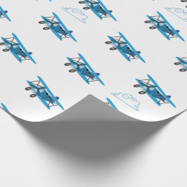 Papel De Presente Avião Bi Em Nuvens Embalagem De Avião