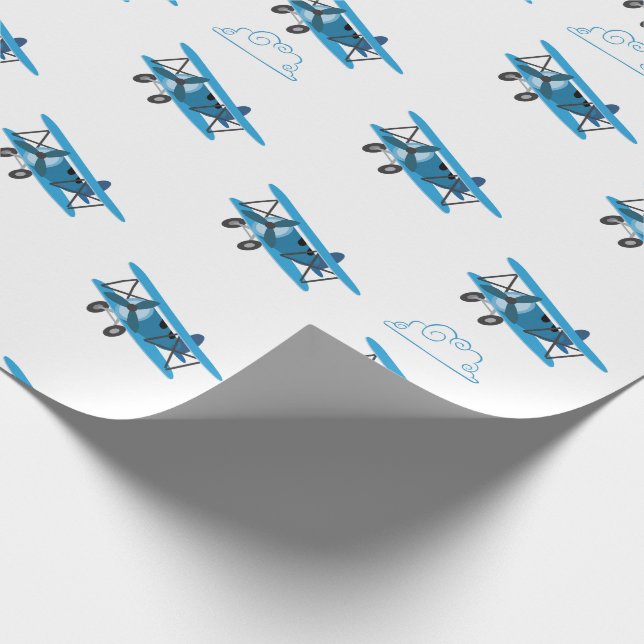 Papel De Presente Avião Bi Em Nuvens Embalagem De Avião (Ponta)