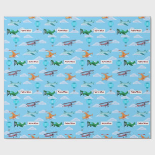 Papel De Presente Avião Helicóptero Balão de Ar Quente Desfile 