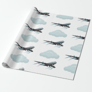 Papel De Presente Avião. Jumbo jet.