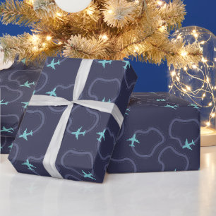 Papel De Presente Avião minimalista 