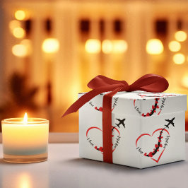 Papel De Presente Avião Voando Coração ILover Meu aniversário de div