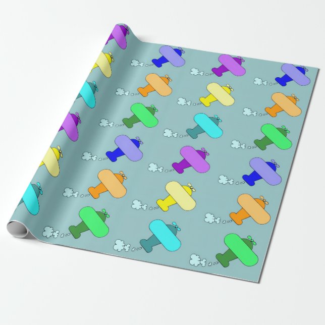 Papel De Presente Aviões (Desenrolado)