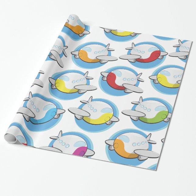 Papel De Presente Aviões de Brinquedo (Desenrolado)