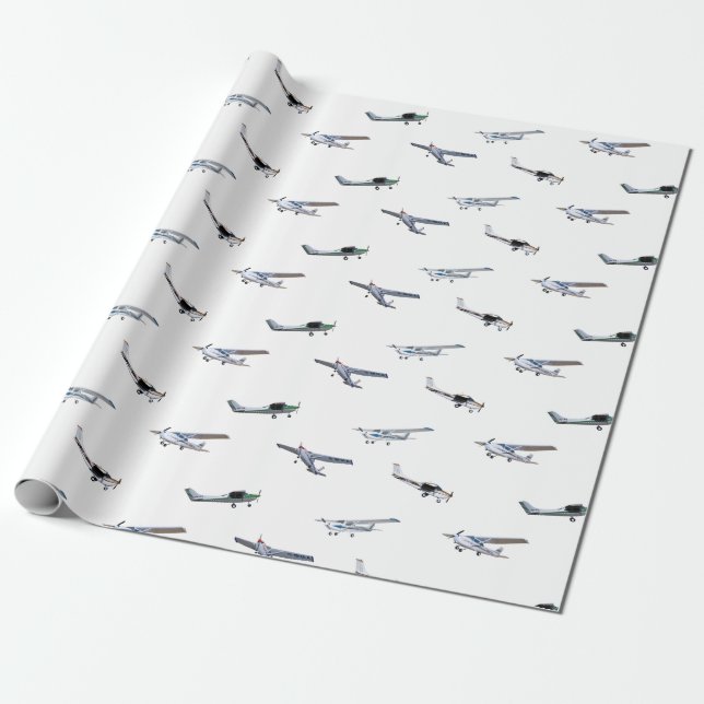 Papel De Presente Aviões modelo de Cessna em vôo (Desenrolado)