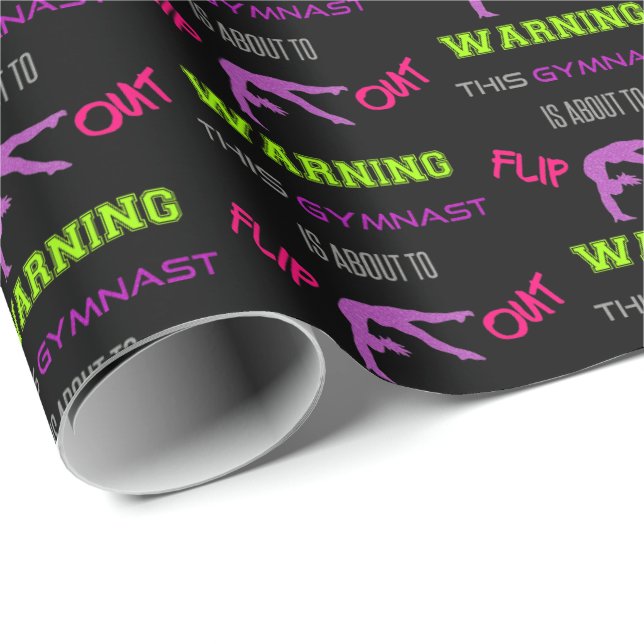 Papel De Presente Aviso Que Este Gymnast Está Prestes A Sacudir (Ponta do rolo)