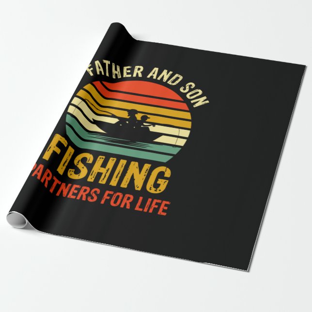 Papel De Presente Avô Cita Parceiro De Pesca Pai E Filho (Desenrolado)