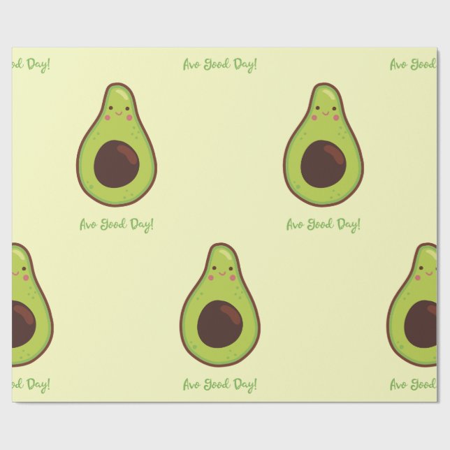 Papel De Presente Avo Good Day Punny Avocado (Aberto)