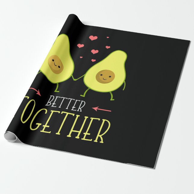 Papel De Presente Avocado Melhor Junto (Desenrolado)