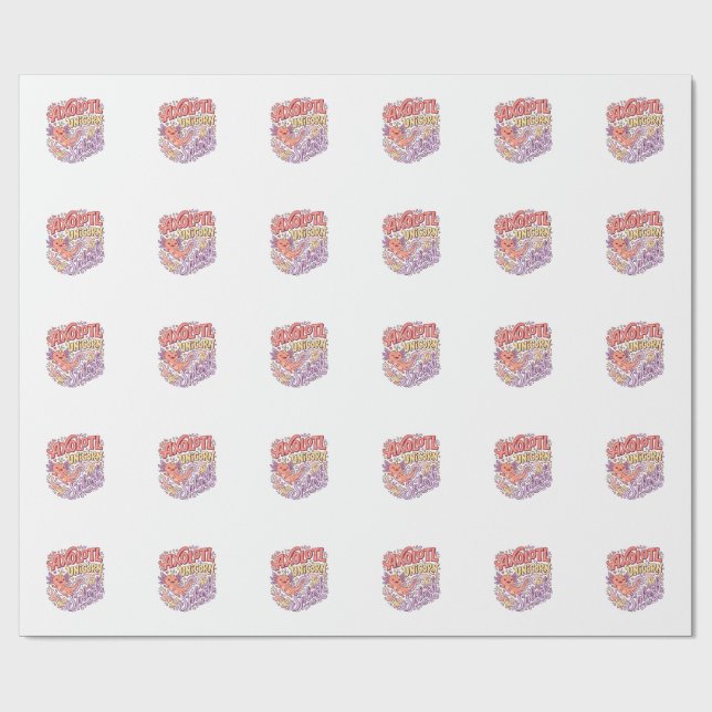 Papel De Presente Axolote Unicórnio Splash Caprichoso Branco Bac (Aberto)