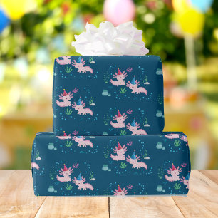 Papel De Presente Axolotl Birthday deseja