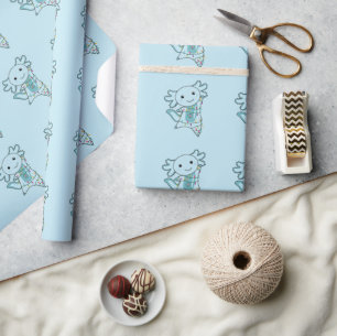Papel De Presente Axolotl Merry Natal Animais De Inverno Axolotls Wr