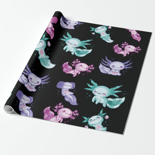Papel De Presente Axolotls (Desenrolado)