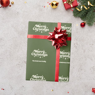 Papel De Presente Azeite verde Feliz Natal