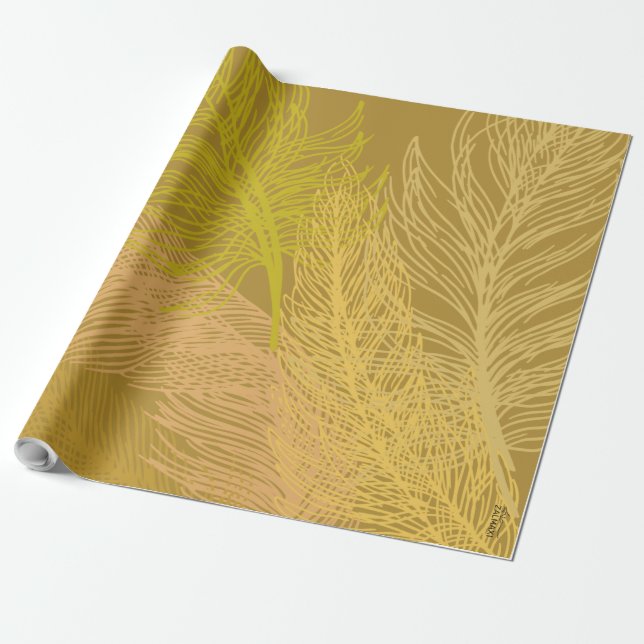 Papel De Presente Azeitona Dourada Elegante (Desenrolado)