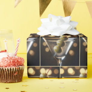 Papel De Presente Azeitonas numa bebida Martini