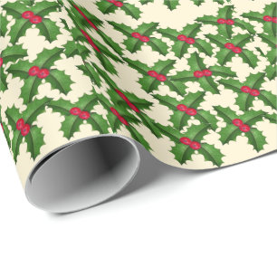 Papel De Presente Azevinho de Natal