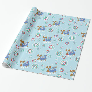 Papel De Presente Azuis da rena