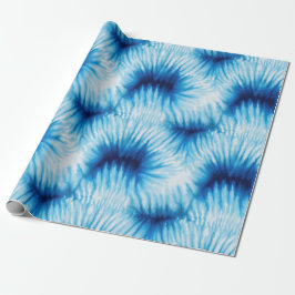 Papel De Presente Azul Aqua Azul Tie Branco