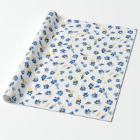 Azul-aquarela e flor de ouro