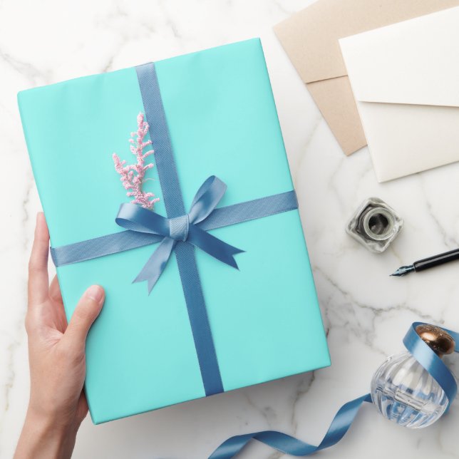 Papel De Presente azul azul-turquesa aqua-chic feminino minimalista (Presentear)