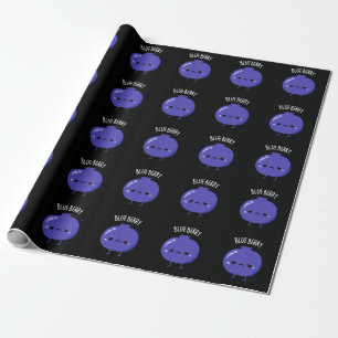 Papel De Presente Azul Berry Funny Blueberry Pun Dark BG