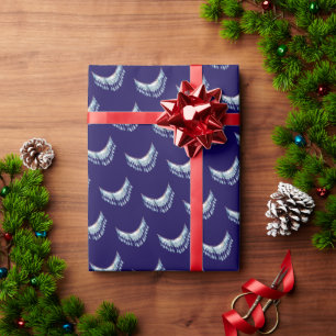 Papel De Presente Azul Boho Franja 