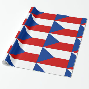 Papel De Presente Azul branco vermelho-tcheco