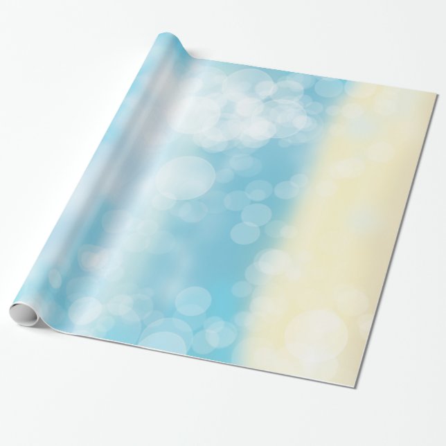 Papel De Presente Azul-brilhante decorativo e Dourado (Desenrolado)