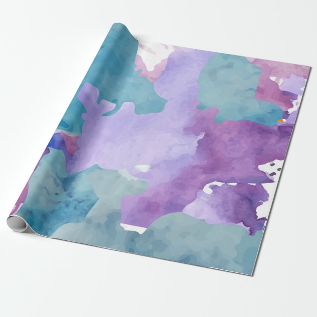 Papel De Presente Azul Camouflage (Desenrolado)