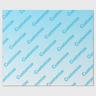 Papel De Presente Azul Celeste (cor mutável!) Ombre & Padrão de Text