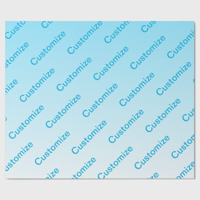 Papel De Presente Azul Celeste (cor mutável!) Ombre & Padrão de Text (Aberto)