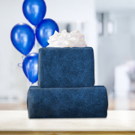 Papel De Presente Azul Celestial Velho Mundo Folha Couro