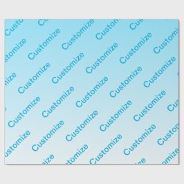 Papel De Presente Azul Céu (cor alterável!) Ombre & Padrão de Texto