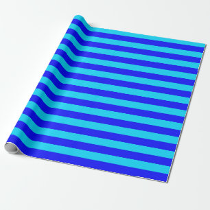 Papel De Presente Azul-claro e Design de faixas azuis-escuras