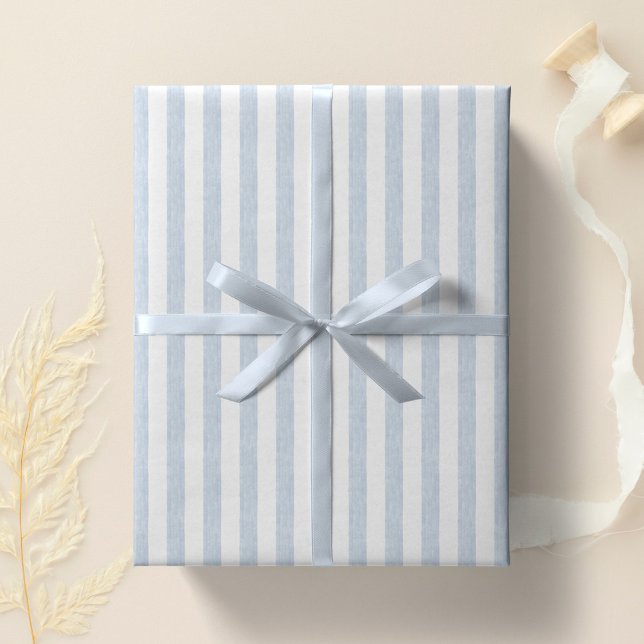 Papel De Presente Azul Claro Silenciado Listra Texturizada Branco Mi (Criador carregado)