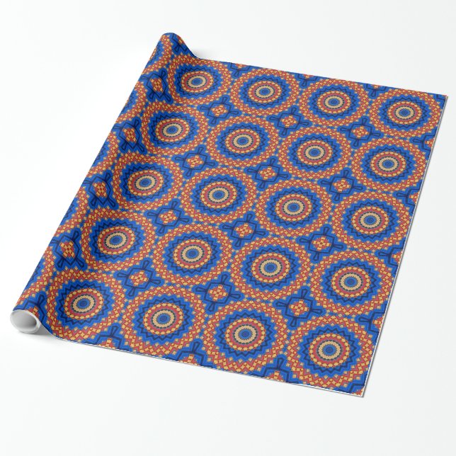 Papel De Presente Azul cor de laranja (Desenrolado)