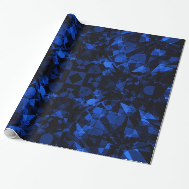 Papel De Presente Azul de cristal escuro (Desenrolado)