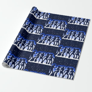 Papel De Presente Azul de festa de dança retrorreflectora
