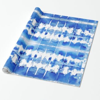 Papel De Presente Azul de índigo de Shibori