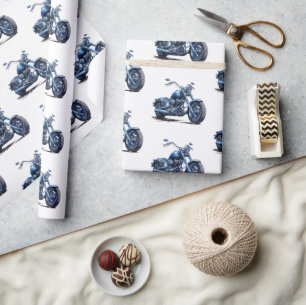 Papel De Presente Azul de motocicleta