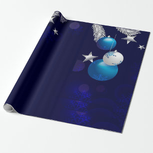 Papel De Presente Azul de Natal