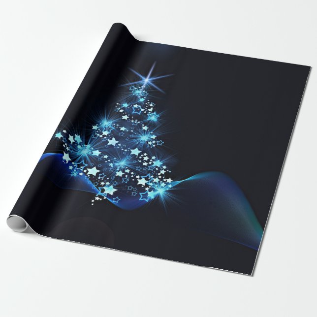 Papel De Presente Azul de Natal (Desenrolado)