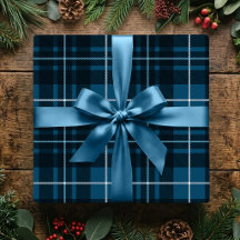 Azul de Natal Xadrez Tradicional Feriado