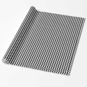 Papel De Presente Azul e Branco Chevron Zig Zag