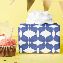 Papel De Presente Azul e Branco Minimalista Costeiro Simples Concha