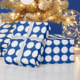 Papel De Presente Azul e branco profundos de Natal