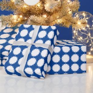 Papel De Presente Azul e branco profundos de Natal