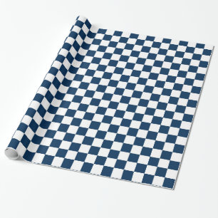 Papel De Presente Azul e branco verificados